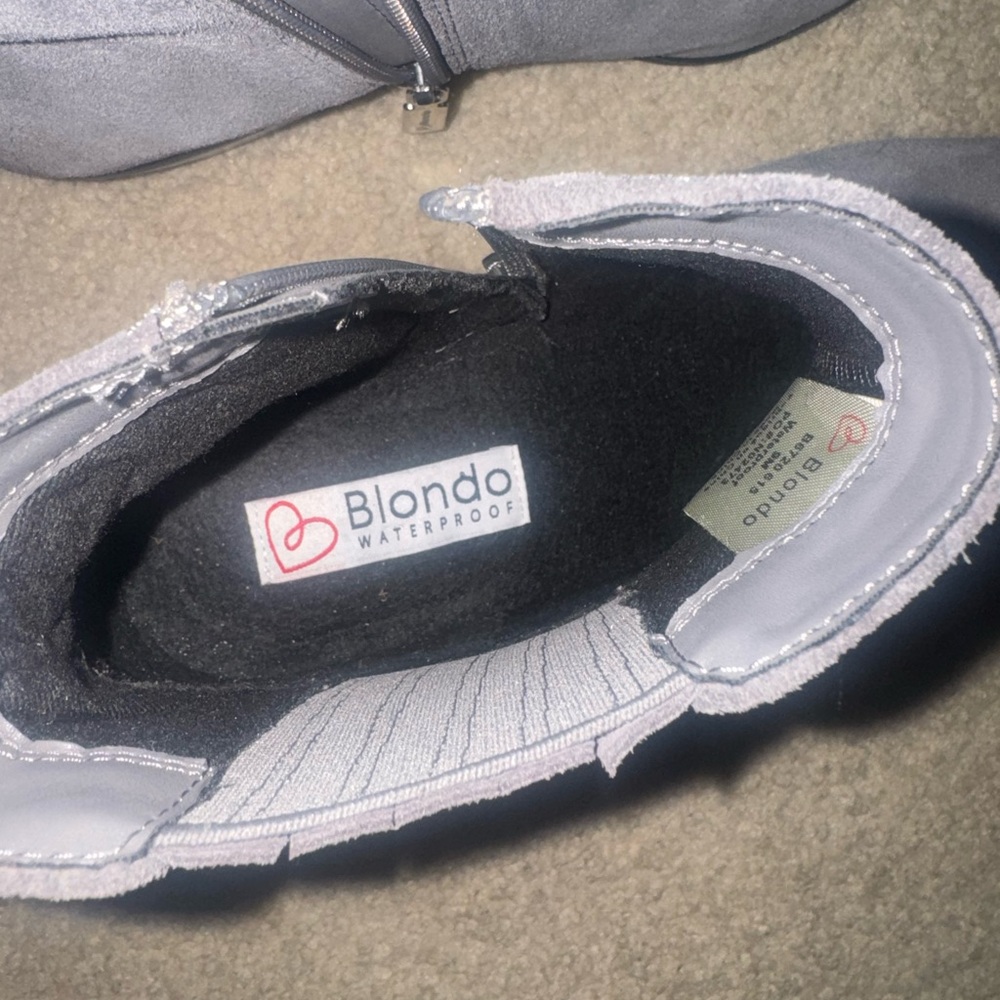 Blondo Waterproof Women's Grey Ankle Boots - Picture 3 of 6